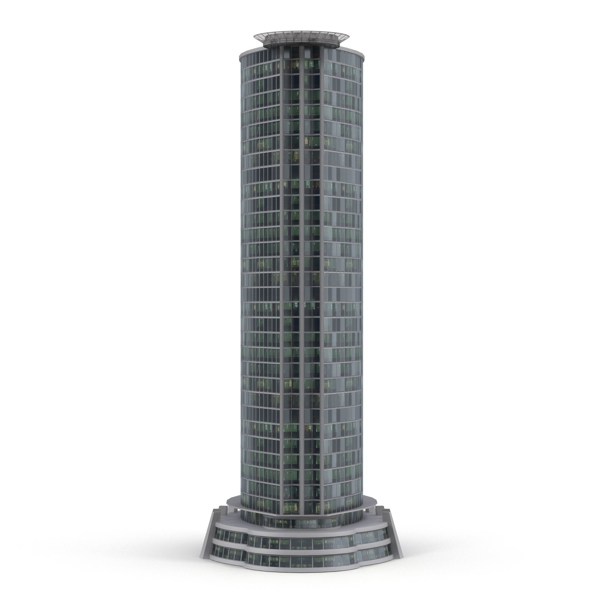 Skyscraper tall building Low-poly 3D model_10