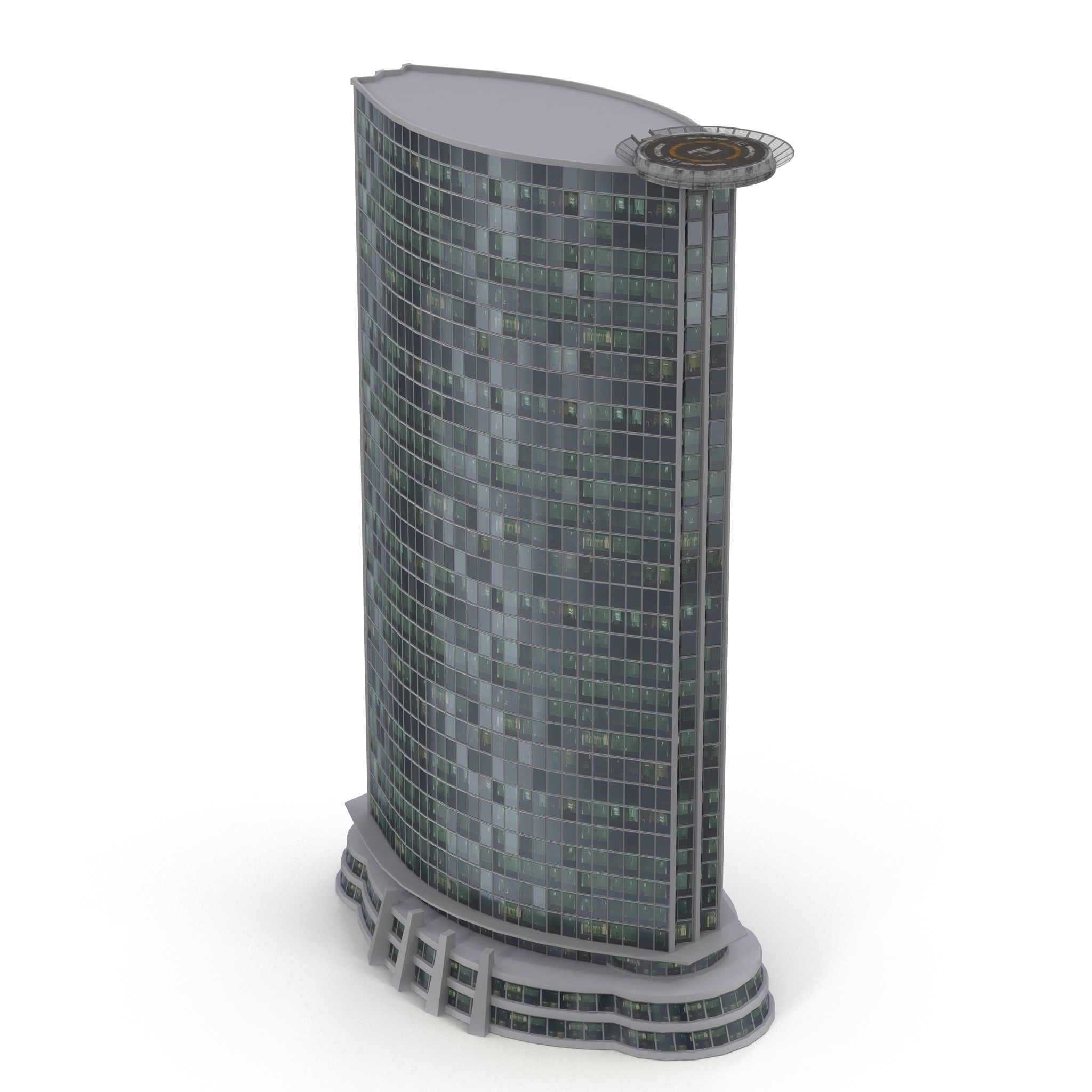 Skyscraper tall building Low-poly 3D model_7