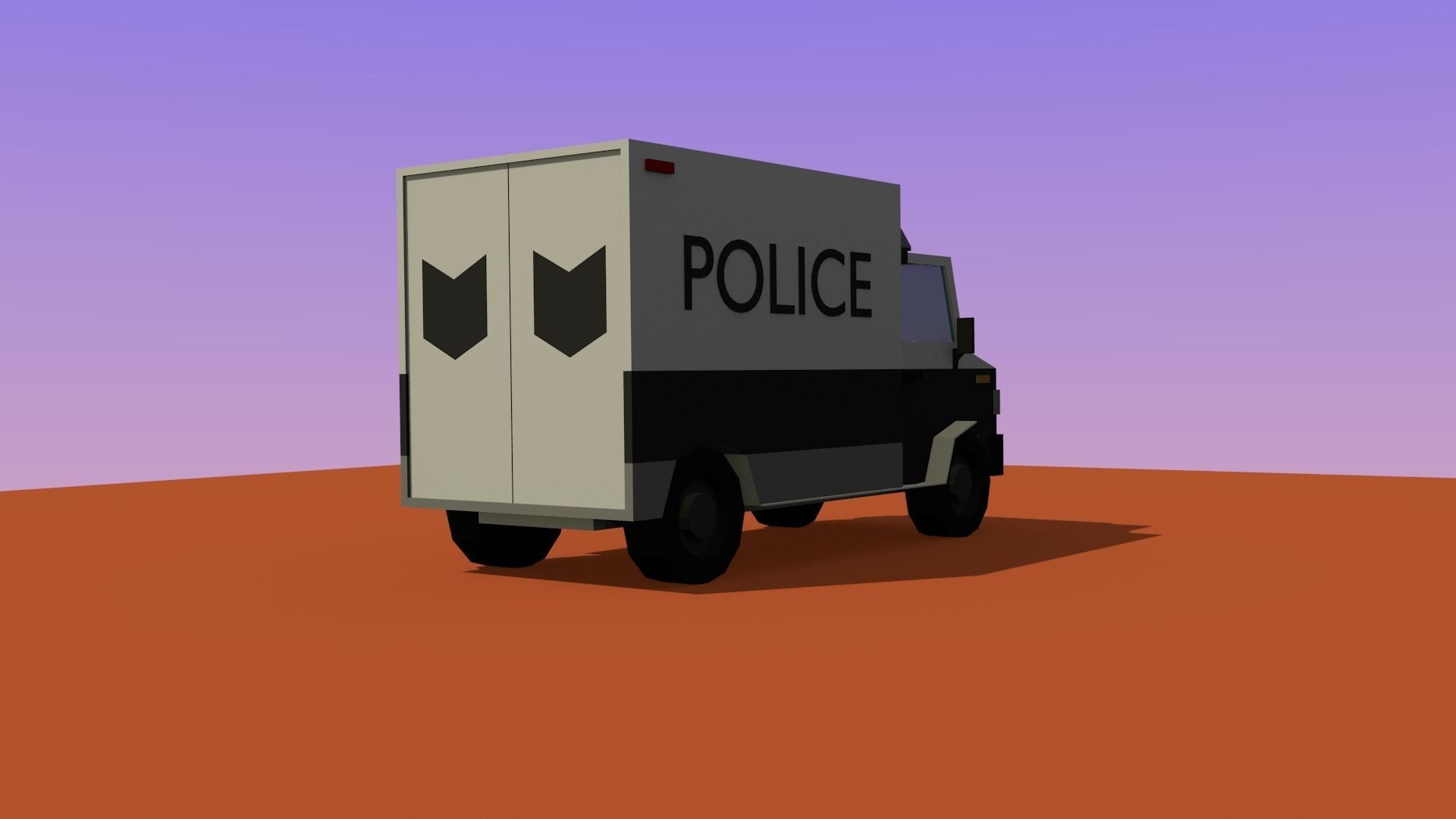low poly police truck Free low-poly 3D model_1