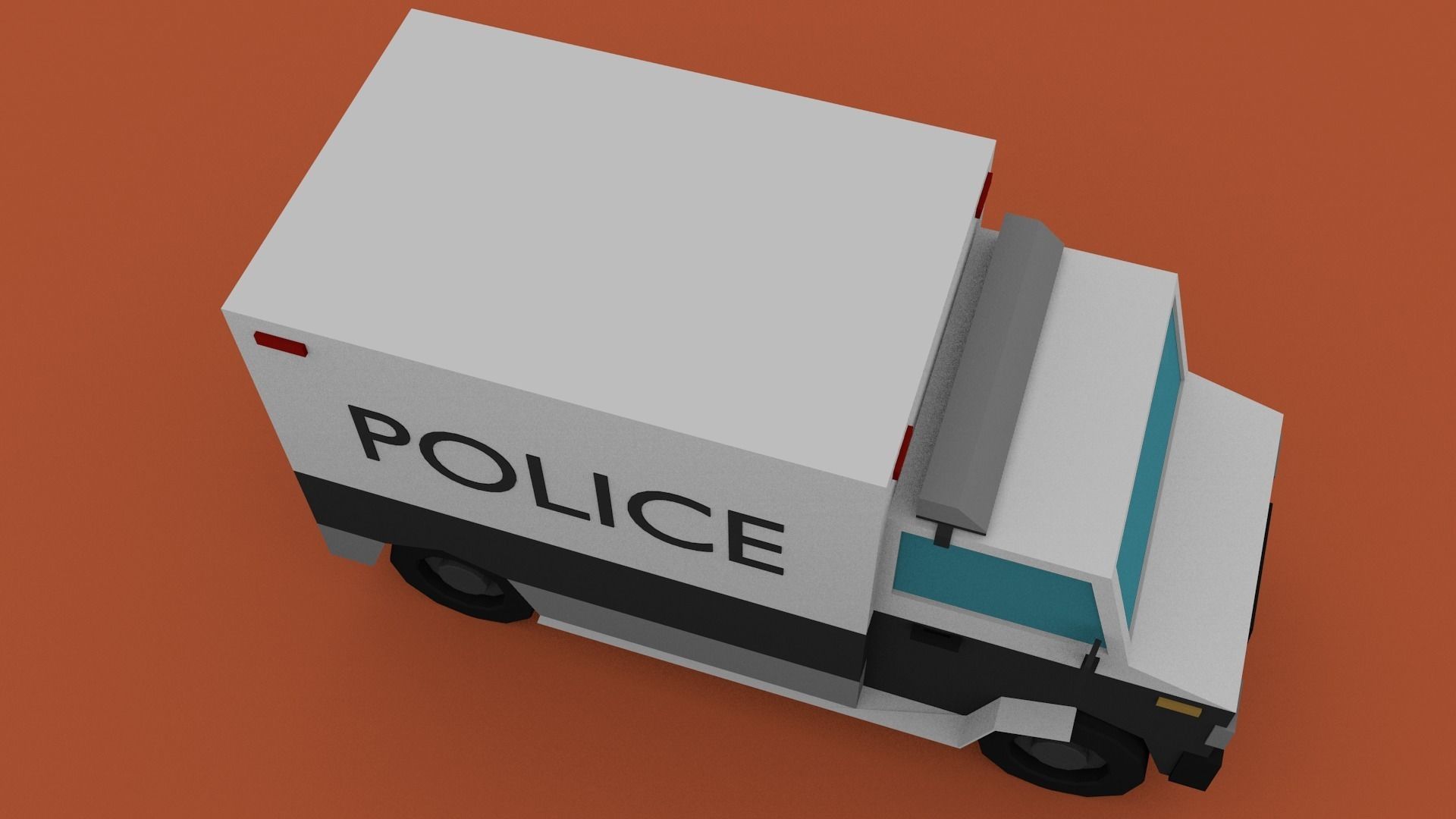 low poly police truck Free low-poly 3D model_2