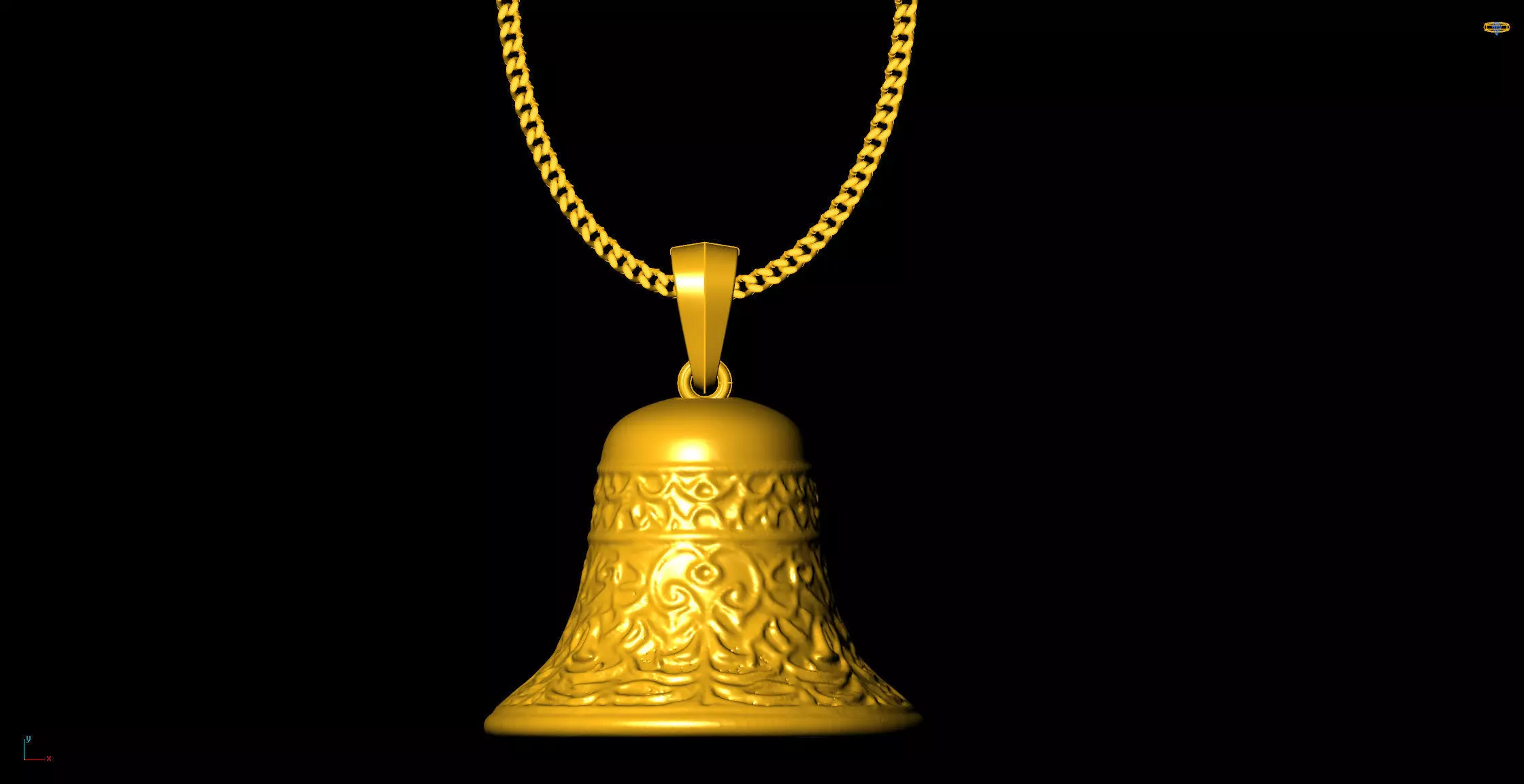 bell pendant charms - one inch pendant Free 3D print model