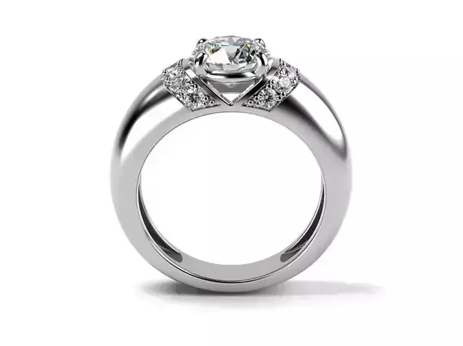 Engagement ring UniqueD 002 3D print model