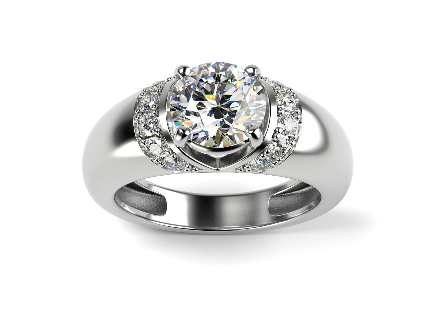 Engagement ring UniqueD 002 3D print model_1