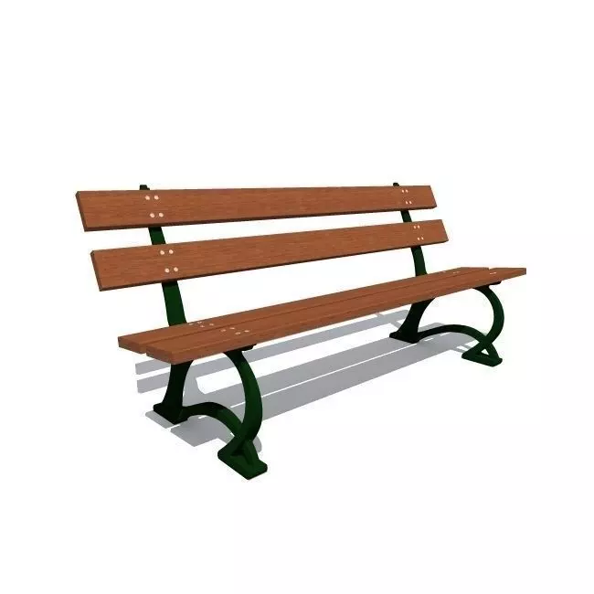 bench wooden park 3D model