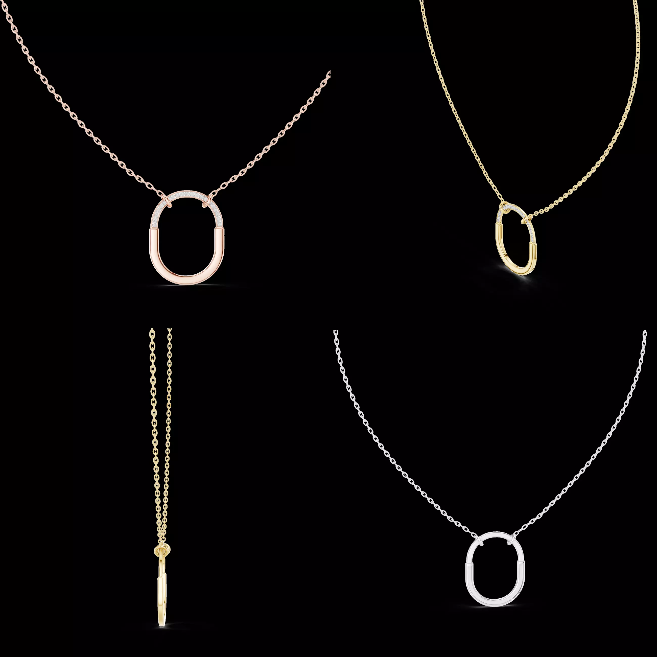 Modern Oval Ring Pendant CAD Jewelry Design for Casting 3D print model