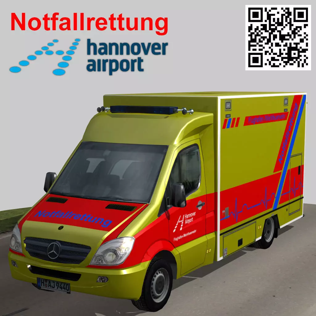 Notfallrettung Mercedes truck Low-poly 3D model