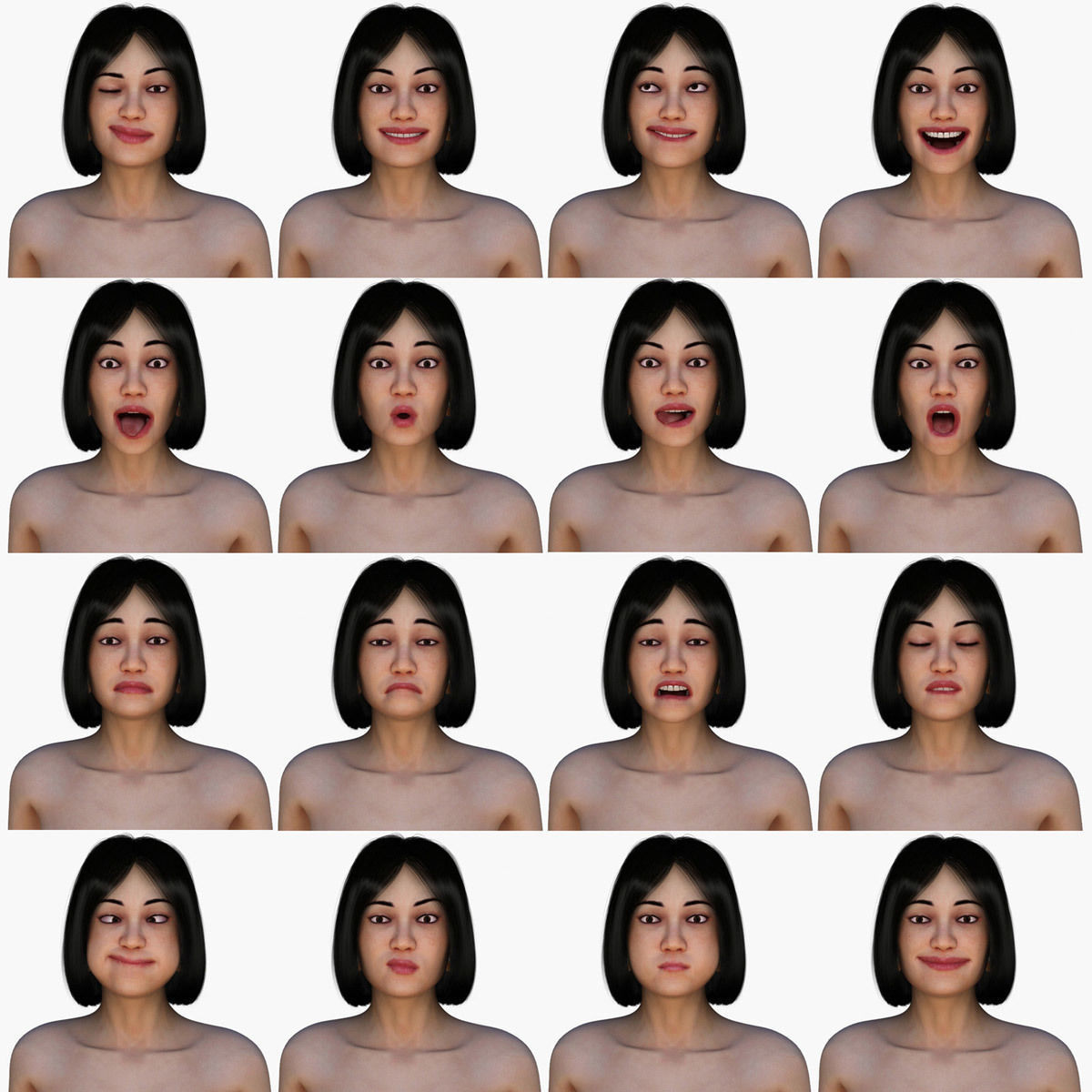 Adventuress Woman Low-poly 3D model_20