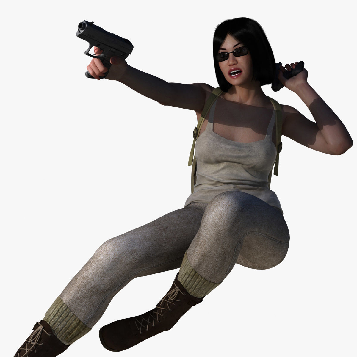 Adventuress Woman Low-poly 3D model_11