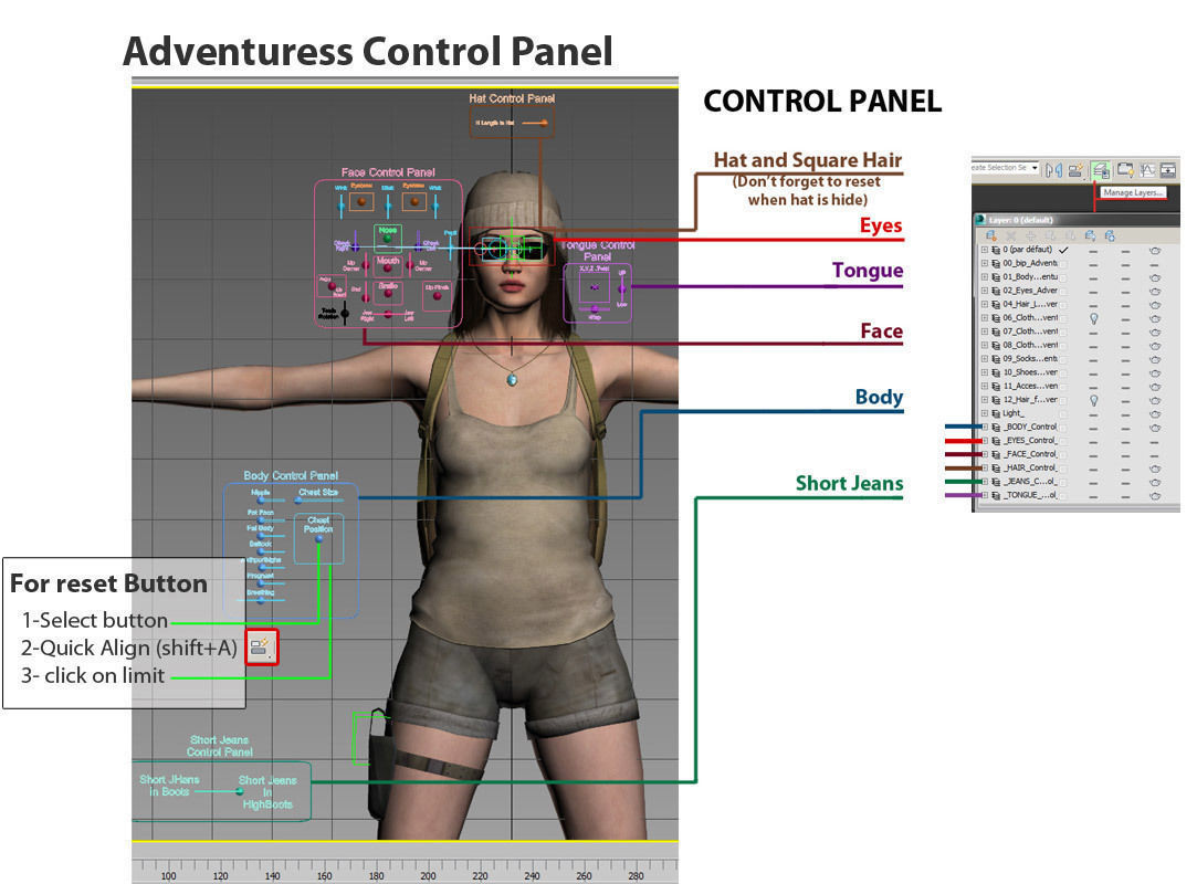 Adventuress Woman Low-poly 3D model_18