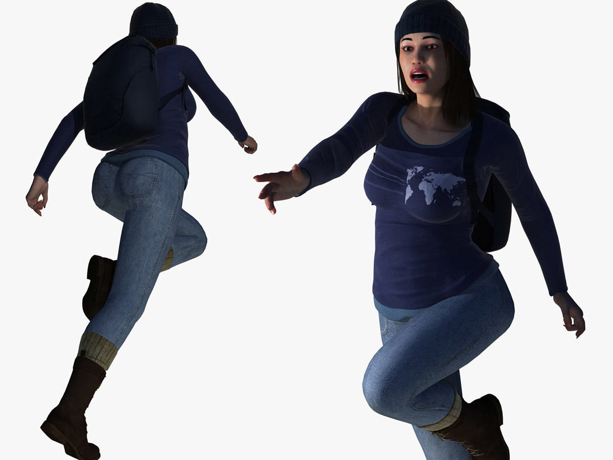 Adventuress Woman Low-poly 3D model_9