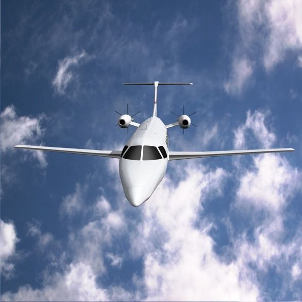 Embraer fma 123 cba vector private jet Low-poly 3D model_7