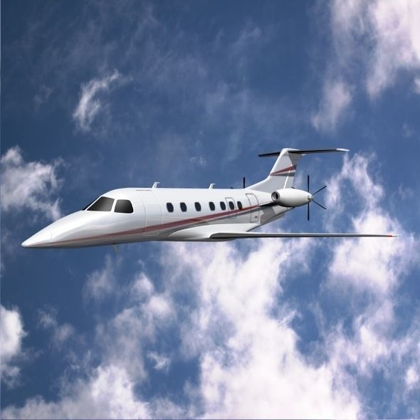 Embraer fma 123 cba vector private jet Low-poly 3D model_2