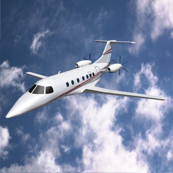 Embraer fma 123 cba vector private jet Low-poly 3D model_0