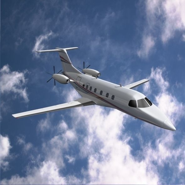 Embraer fma 123 cba vector private jet Low-poly 3D model_4