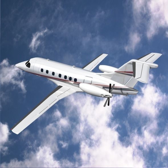 Embraer fma 123 cba vector private jet Low-poly 3D model_1