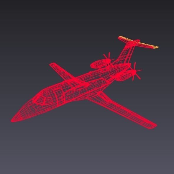 Embraer fma 123 cba vector private jet Low-poly 3D model_10