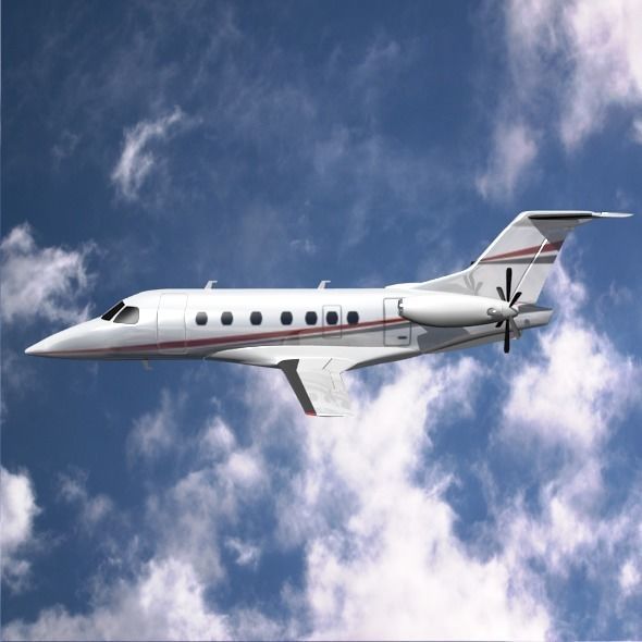 Embraer fma 123 cba vector private jet Low-poly 3D model_5