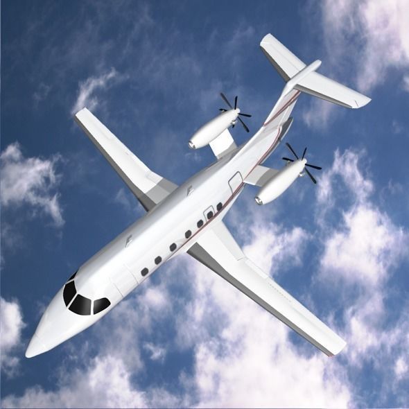 Embraer fma 123 cba vector private jet Low-poly 3D model_8