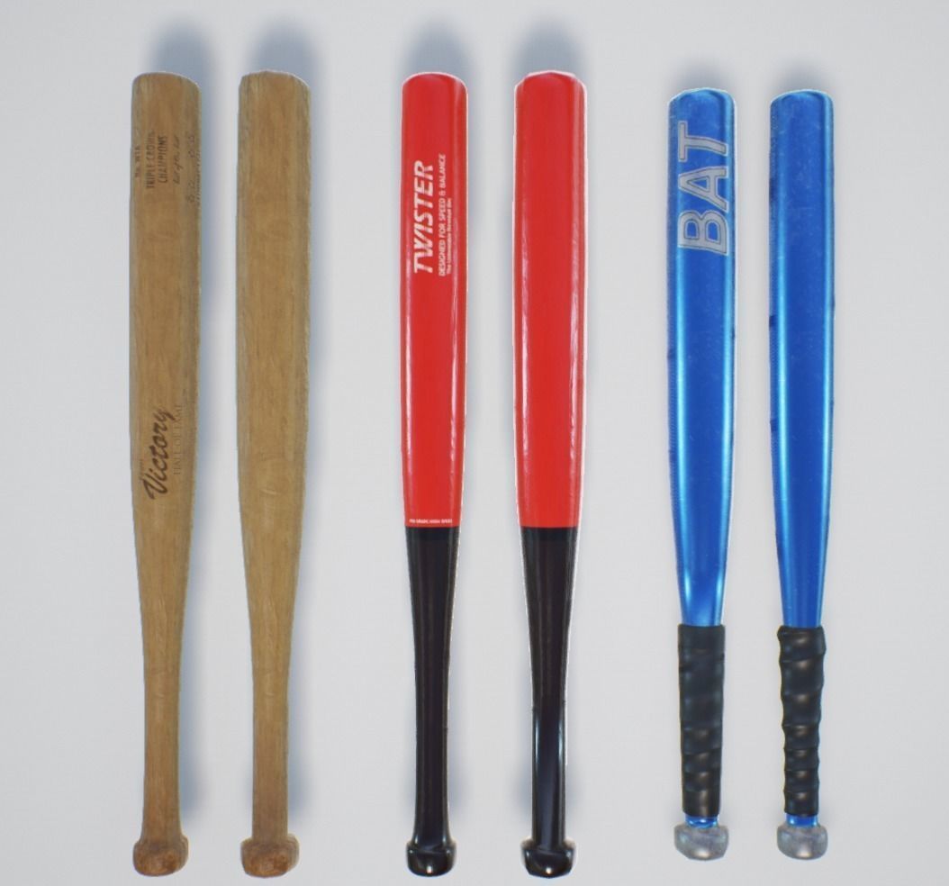 Baseball Bat PBR Low Poly Low-poly 3D model