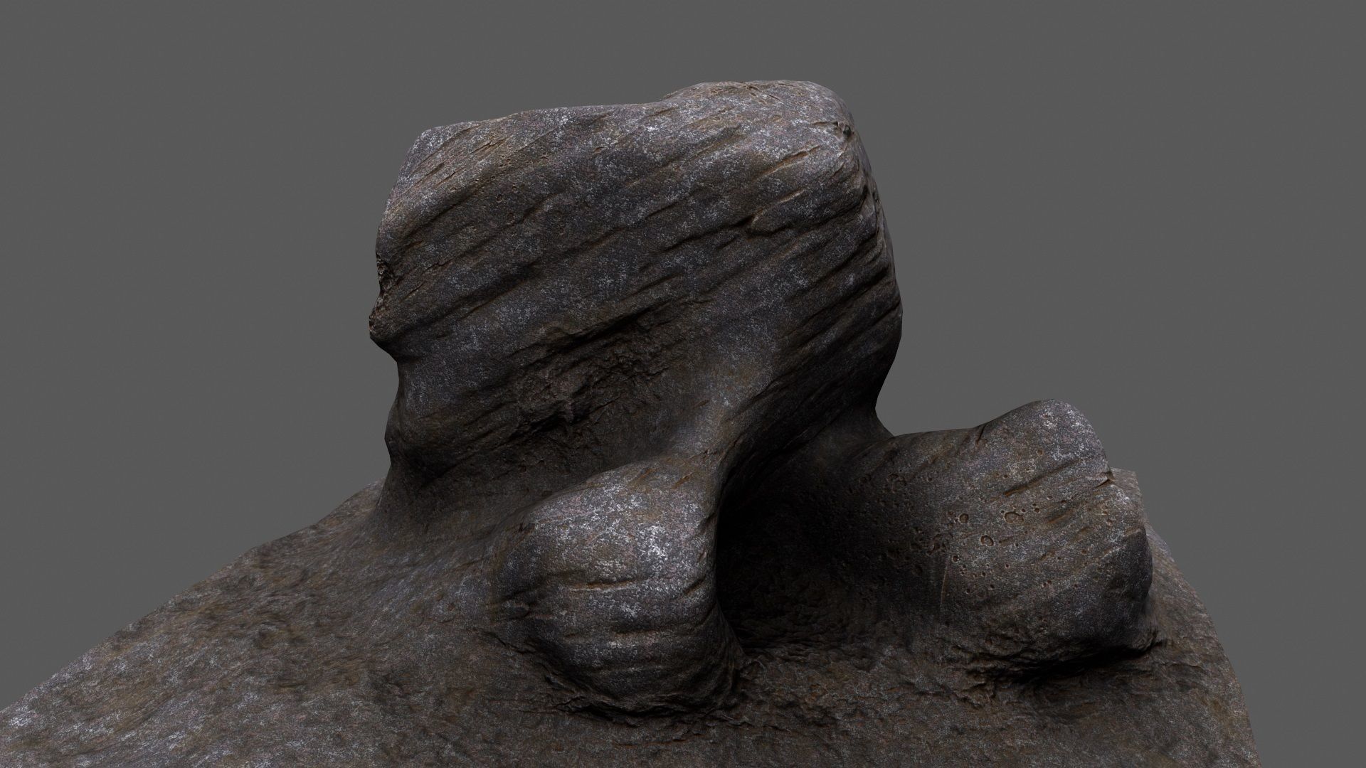 Rocks person Low-poly 3D model_5
