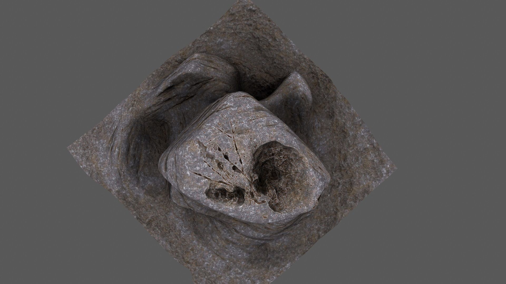 Rocks person Low-poly 3D model_9