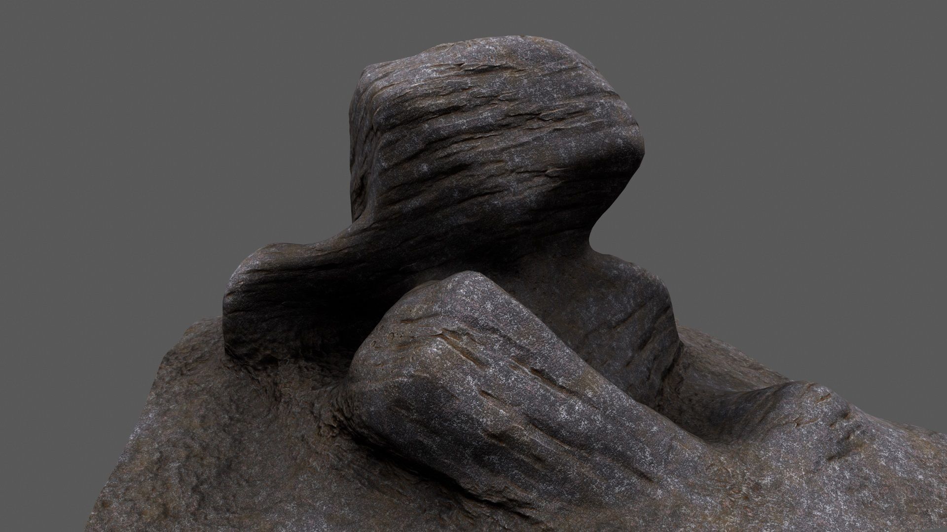 Rocks person Low-poly 3D model_1