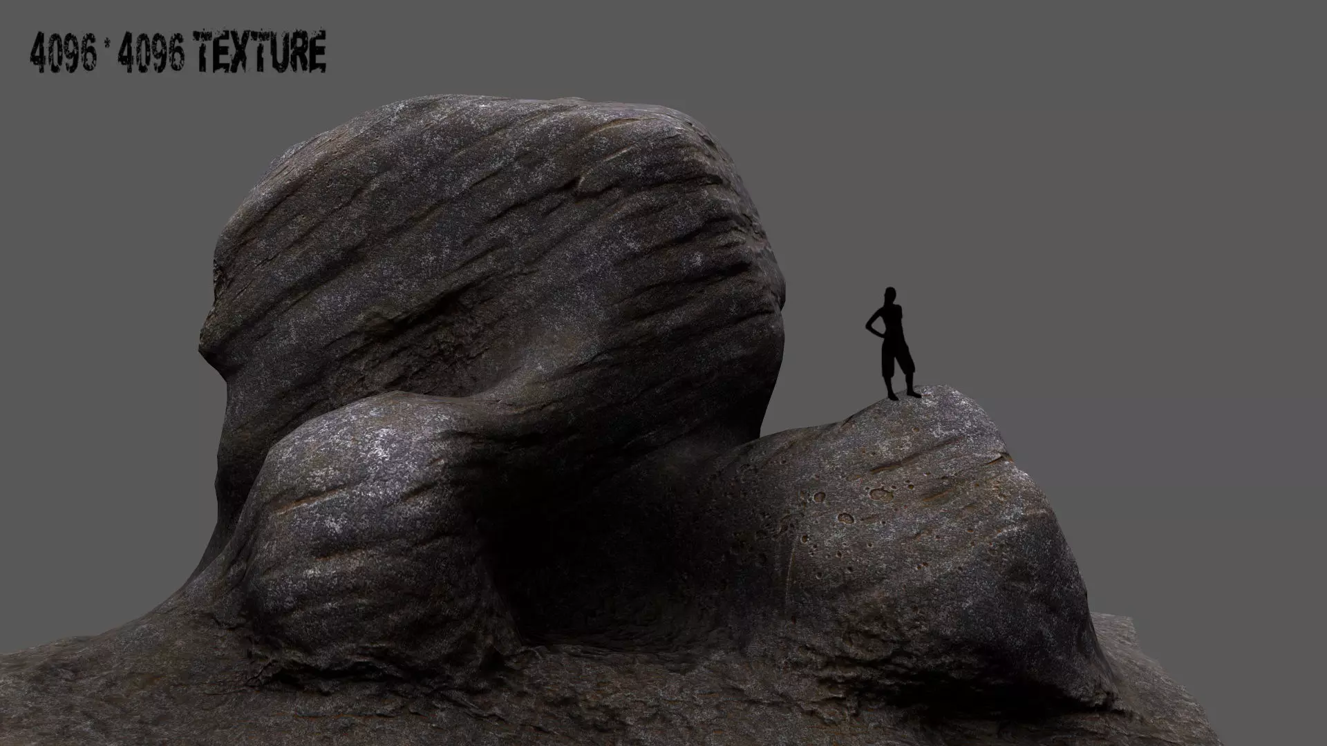 Rocks person Low-poly 3D model_0