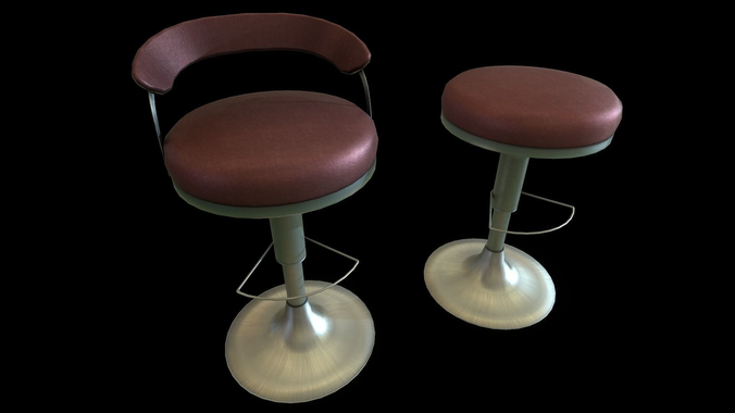 Red Leather Kitchen  Bar Stool