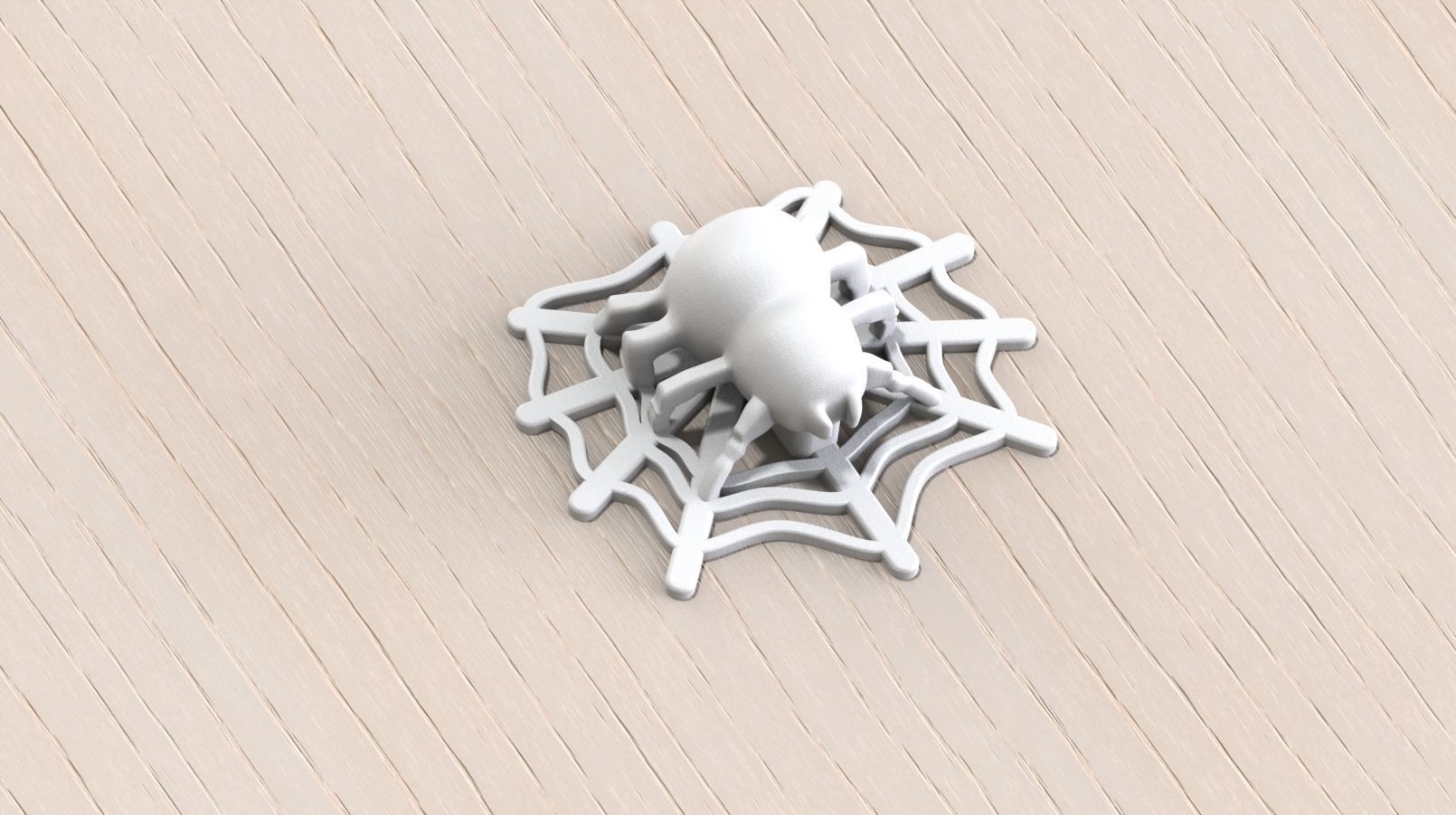 Spider silver web 3D print model_2