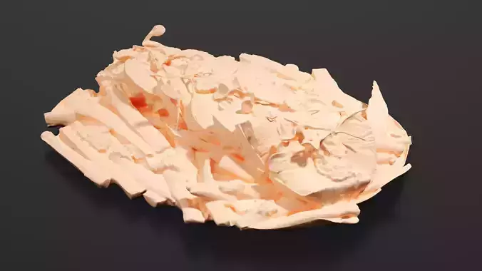 Steak fries Low-poly 3D model 7