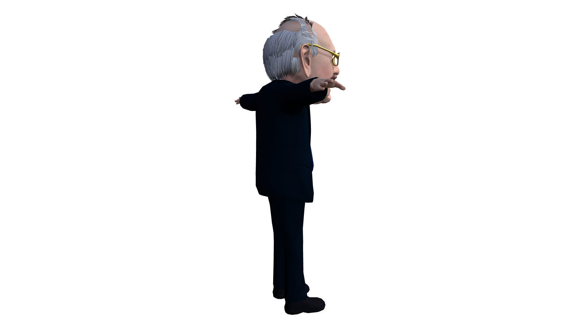 Bernie Sanders Caricature Low-poly 3D model_10