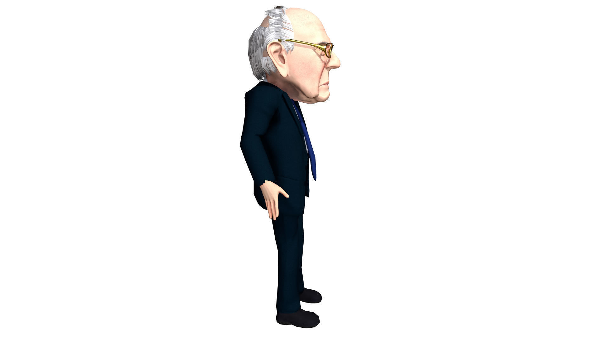 Bernie Sanders Caricature Low-poly 3D model_6