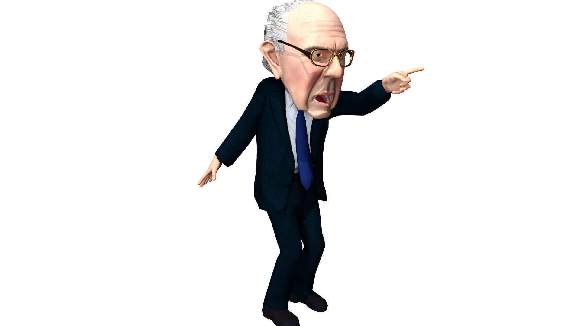 Bernie Sanders Caricature Low-poly 3D model_5
