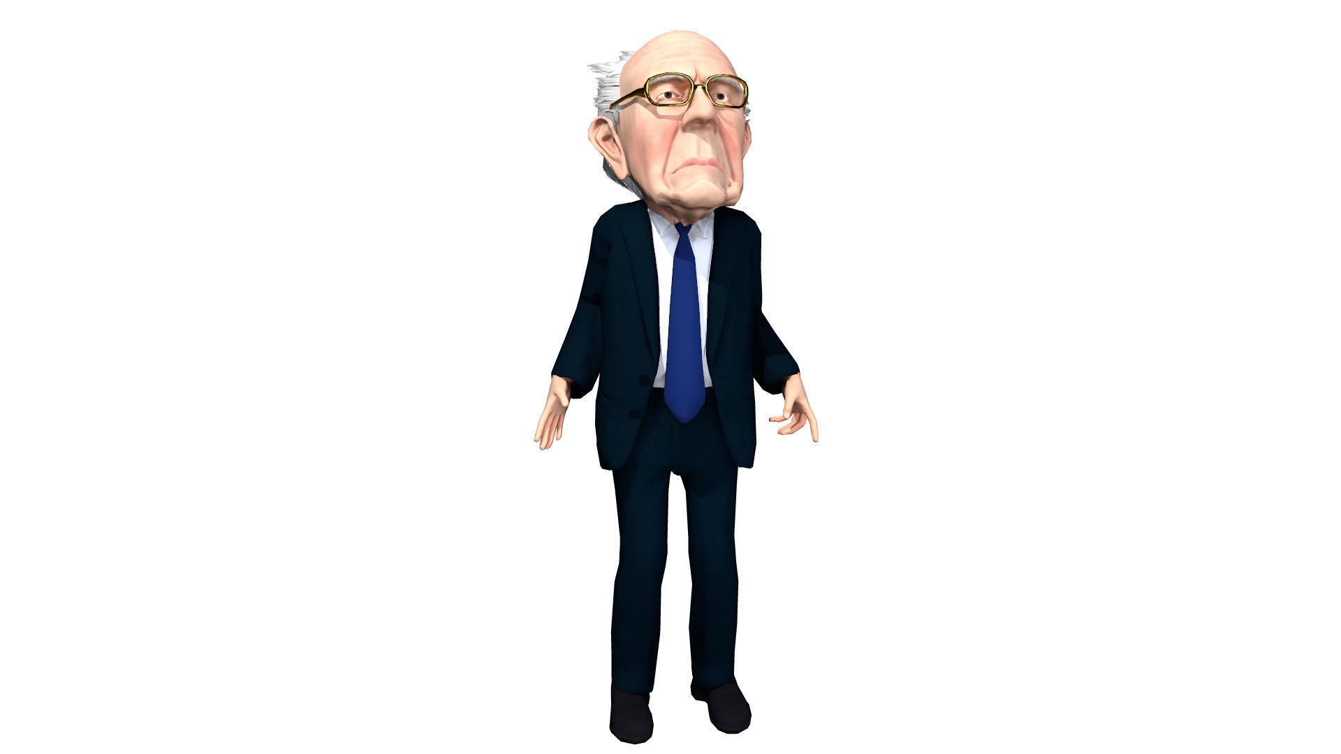 Bernie Sanders Caricature Low-poly 3D model_4