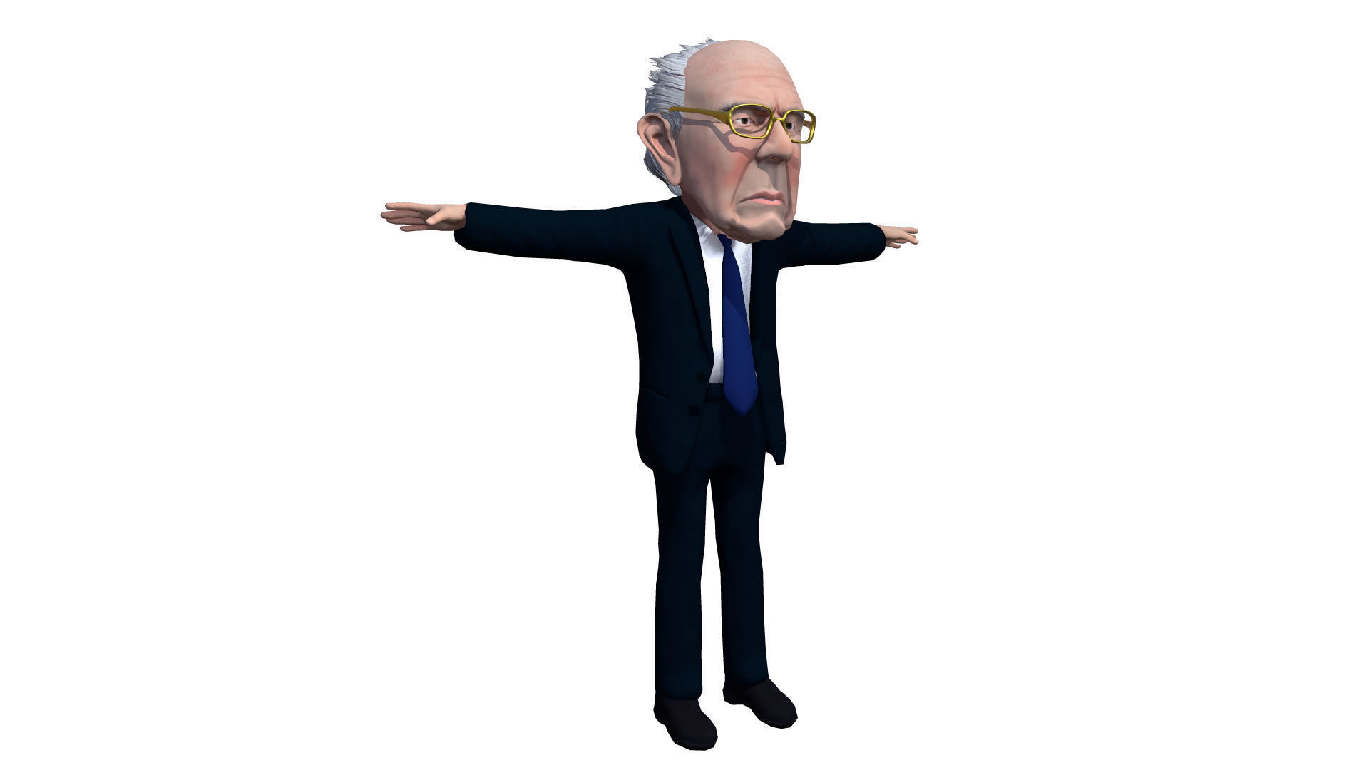 Bernie Sanders Caricature Low-poly 3D model_8