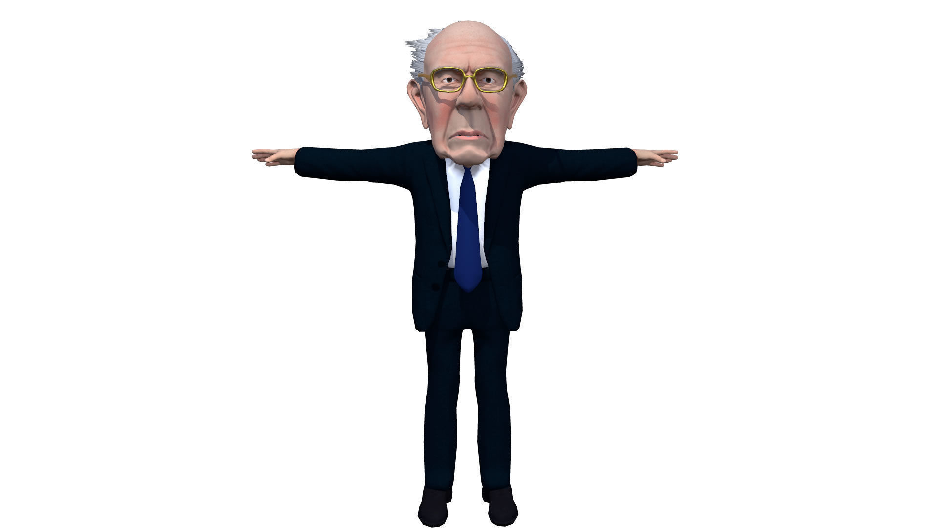 Bernie Sanders Caricature Low-poly 3D model_7