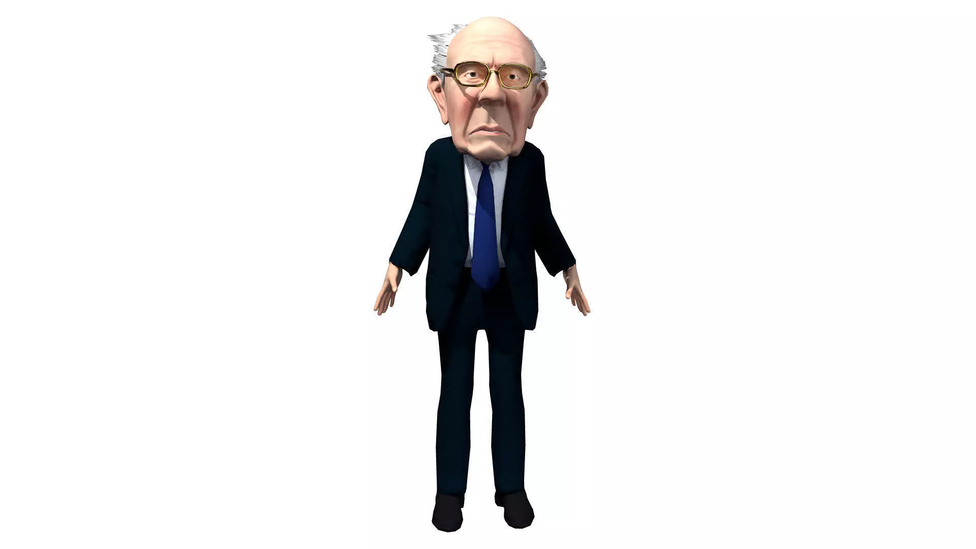 Bernie Sanders Caricature Low-poly 3D model_0