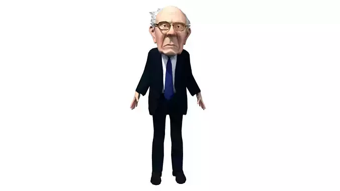 Bernie Sanders Caricature  Low-poly 3D model