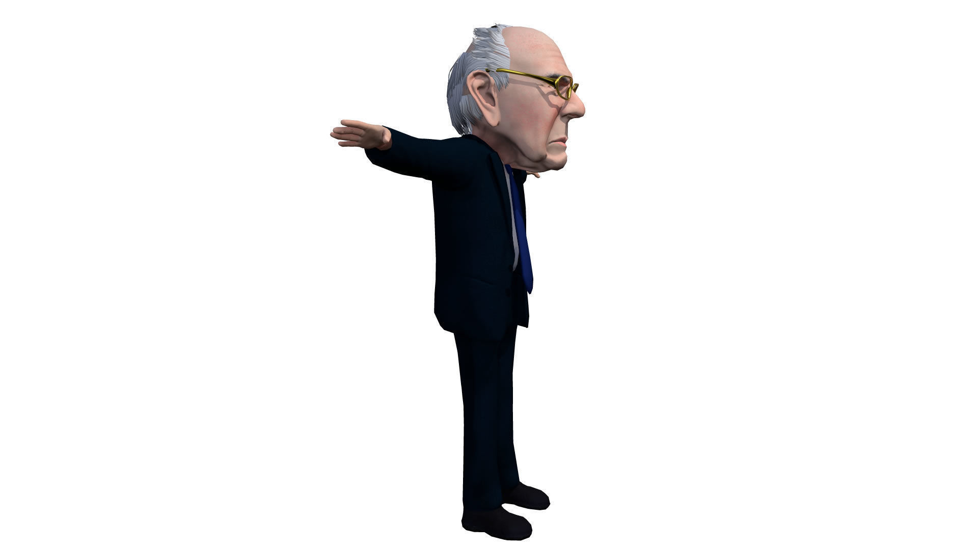 Bernie Sanders Caricature Low-poly 3D model_9
