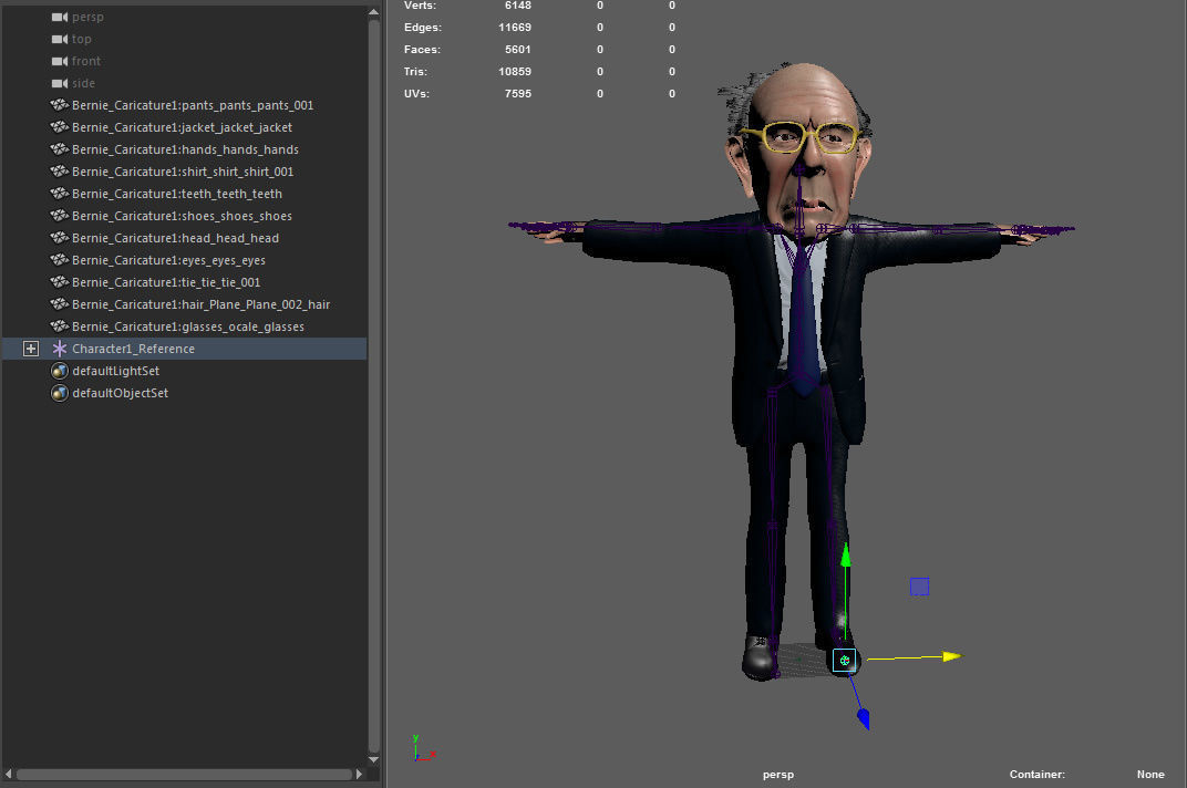 Bernie Sanders Caricature Low-poly 3D model_20