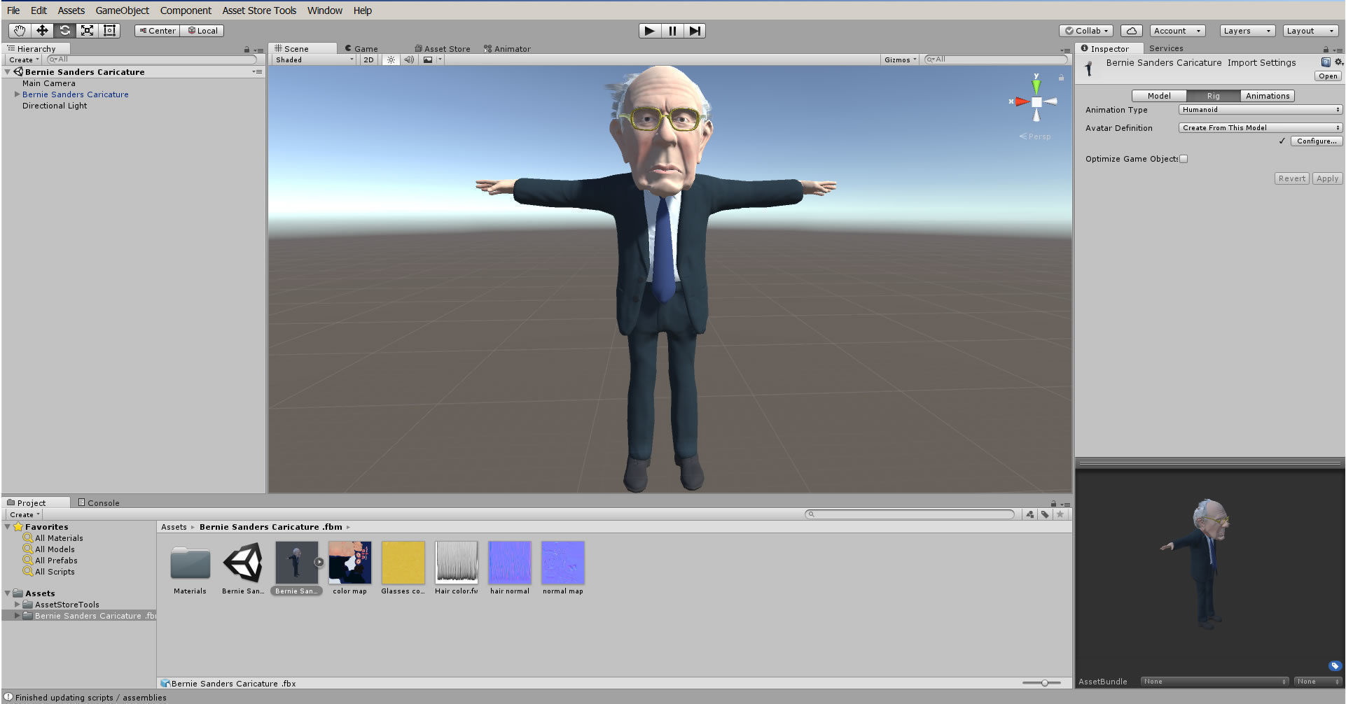Bernie Sanders Caricature Low-poly 3D model_19