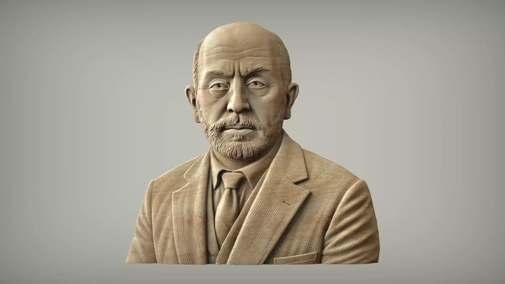 Mehmet Akif Ersoy portrait bas relief sculpture 3D print model