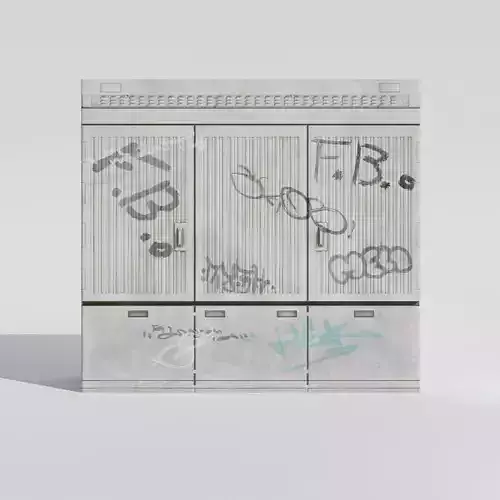 Realistic European Electrical Box Big Low-poly 3D model