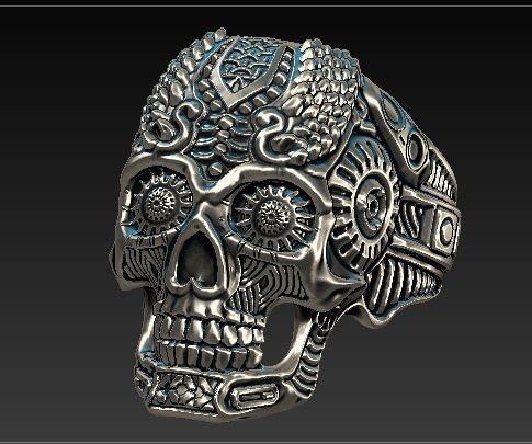 thomas wittelsbahc skull ring style 3D print model_1