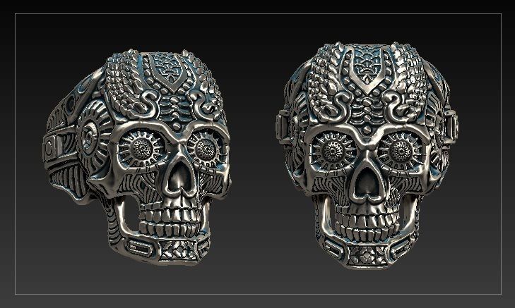 thomas wittelsbahc skull ring style 3D print model_2