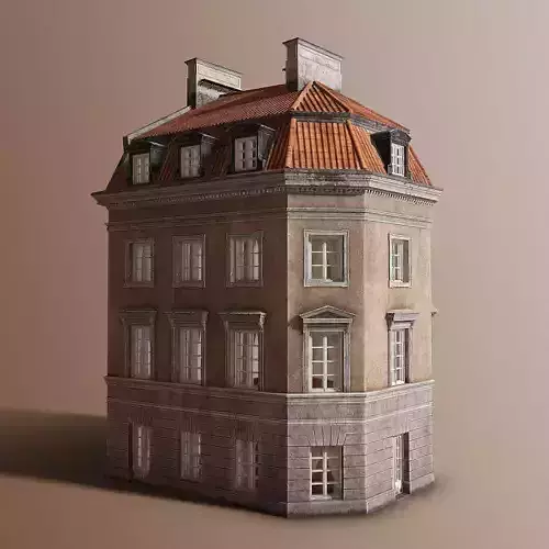 European tenement 01 Low-poly 3D model