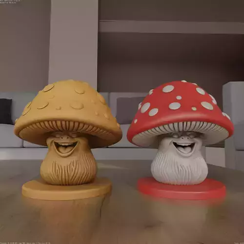 Smiling Mushroom Desk Companion STL