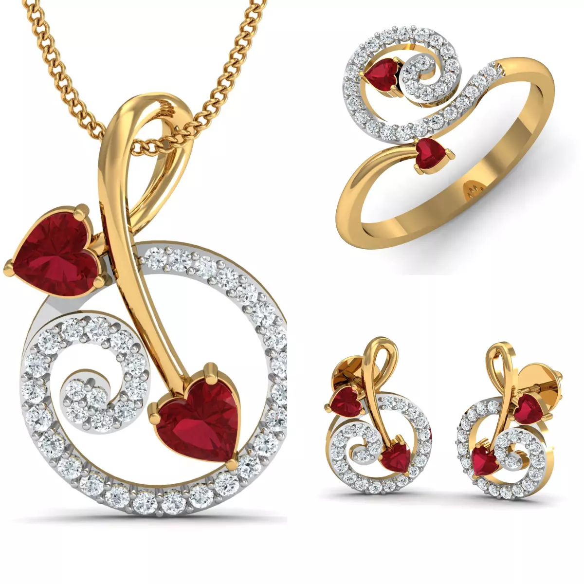 Diamond Locket Set 3D print model