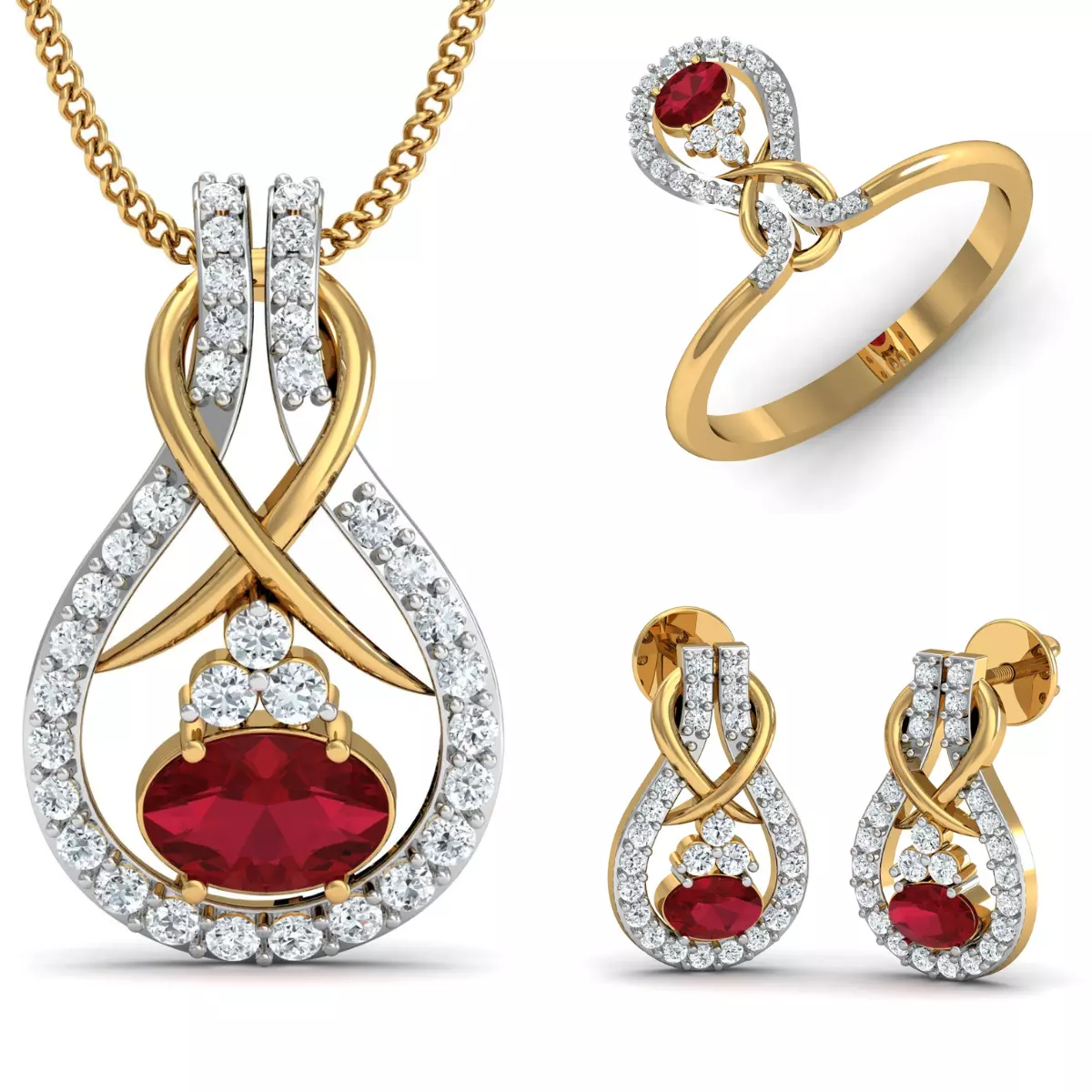 Diamond Locket Set 3D print model