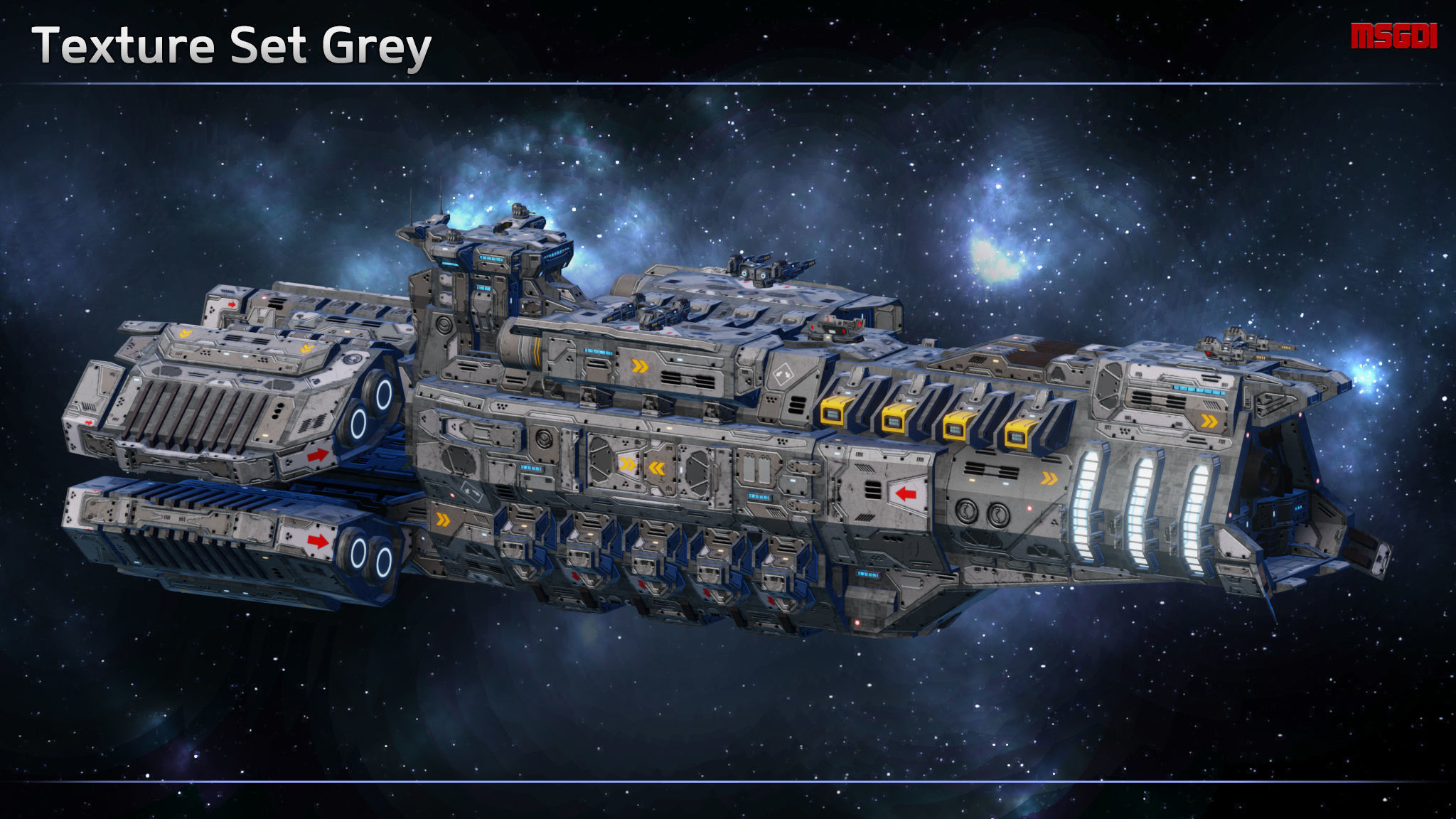 Spaceship Destroyer Vanguard Low-poly 3D model_8